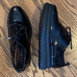 Zara Platform Lace-up Bluchers Brogue Loafers